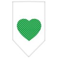 Unconditional Love Green Swiss Dot Heart Screen Print Bandana White Large UN797465